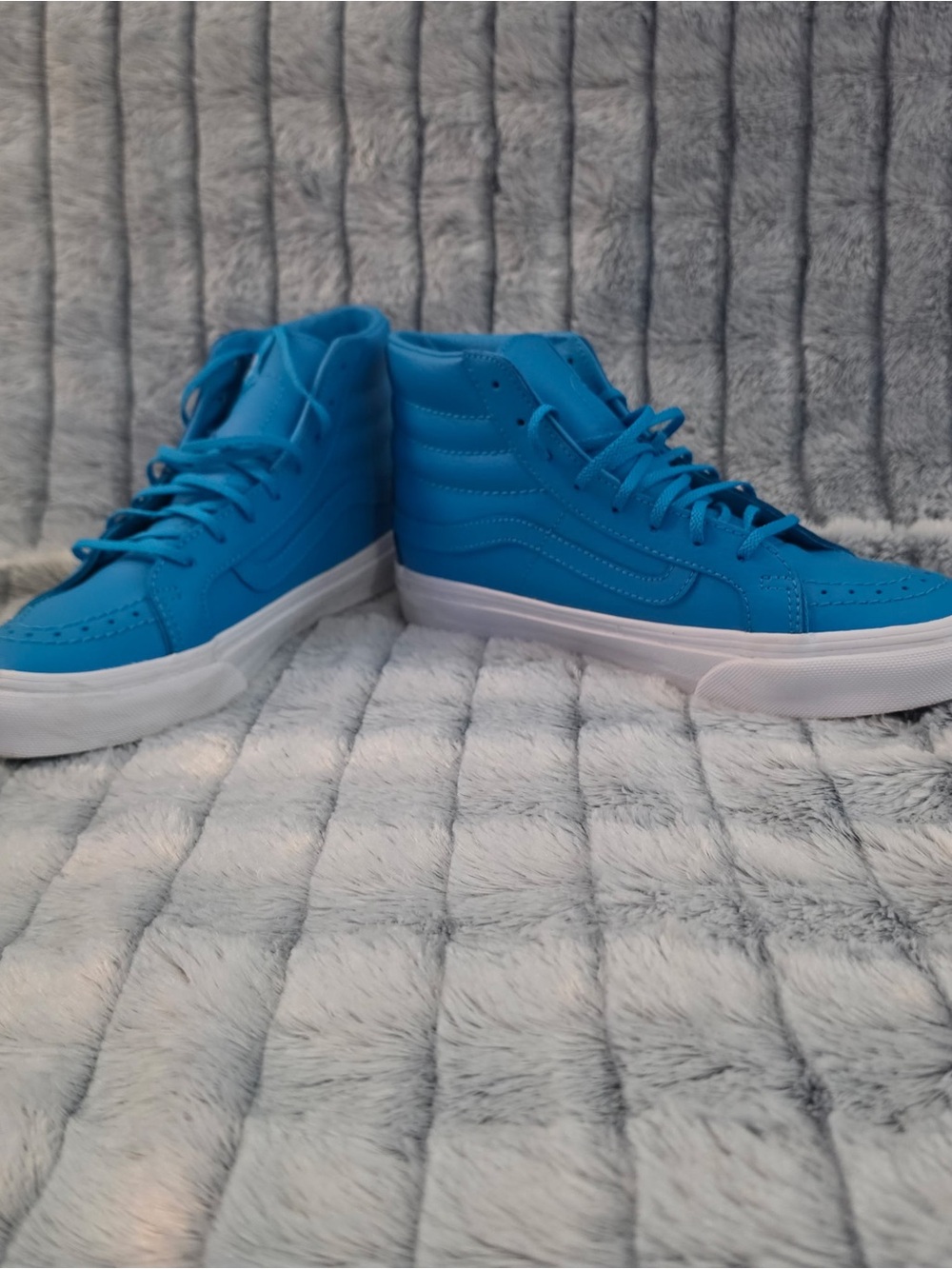 Vans Men's High-Top Sneakers in Bright Blue with White Sole 5.5 men’s slim / 7 w